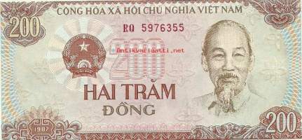 Vietnam 200 Dong 1987 -  seteli