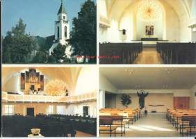 Joutsenon kirkko  - kirkkopostikorttikortti  paikkakuntapostikortti kulkenut 1983