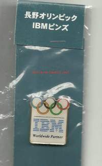 IBM Wordlwide Partner Olympia   - pinssi rintamerkki avaamaton pakkaus