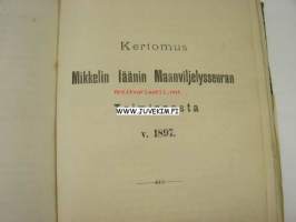 Karjalan radasta (1888), Kertomus Mikkelin läänin Maanviljelysseuran toiminnasta v. 1897, Suomen Valtiopäiväin kalenteri v. 1894 -yhteissidos