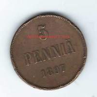 5 penniä  1897
