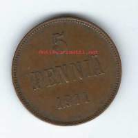 5 penniä  1911