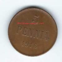 5 penniä  1916