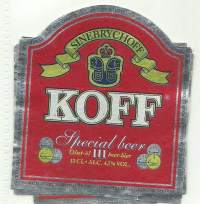 Koff Special beer III - olutetiketti