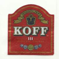 Koff   III olut - olutetiketti