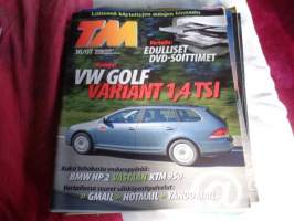 Tekniikan maailma 16/2007 VW Golf variant 1,4 TSI, edulliset dvd-soittimet, liitteenä käytettyjen autojen hinnasto