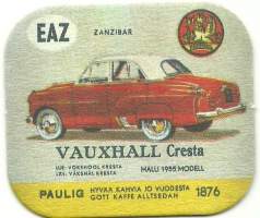 Vauxhall Cresta   - autokortti, keräilykuva, kahvipakettikuva  - uusintapainos / Vuonna 2014 Pauligin Juhla Mokka täytti 85 v ja julkaisi suosituista