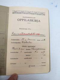 Kansakoulun oppilaskirja Rauni Elisabet Lahtonen, Halikko, Sampaanala alakoulu I luokka 1929