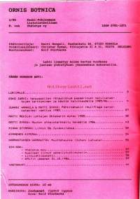 Ornis Botnica 2/1986. Lintutieteellinen julkaisu.  Keski-Pohjanmaan Lintutieteellinen yhdistys