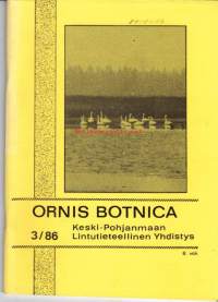 Ornis Botnica 3/1986. Lintutieteellinen julkaisu.  Keski-Pohjanmaan Lintutieteellinen yhdistys