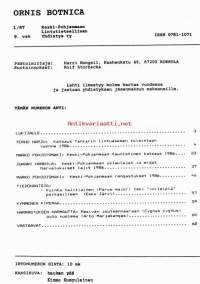 Ornis Botnica 1/1987. Lintutieteellinen julkaisu.  Keski-Pohjanmaan Lintutieteellinen yhdistys