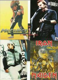 Metallica, Iron Maiden yms postikortteja -  postikortti 5 eril