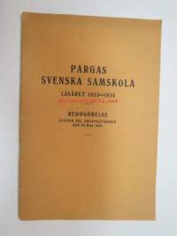 Pargas svenska samskola - Läsåret 1935-1936 Redogörelse + elevförteckning