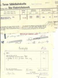 Kuitteja, laskuja vuodelta  1916 - firmalomake  4 kpl