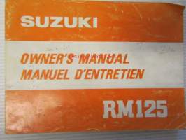 Suzuki RM125 Owner&#039;s / Manuel D&#039;Entretien -omistajan käsikirja