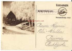 Kansanapu / Kansanapukeräys 1942  - kenttäpostikortti kulkenut