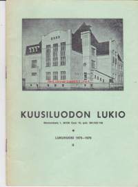 Kuusiluodon lukio, Oulu. Lukuvuosi 1975-1976.  Vuosikertomus.