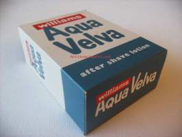 Williams  Aqua Velva mentholated after shaving   -  tyhjä tuotepakkaus pahvia   11x8x4  cm  - toimitus litistettynä kirjeessä