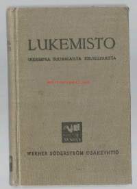 Lukemisto uudempaa suomalaista kirjallisuutta : koulujen tarpeeksi. WSOY, 1923.