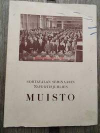 Sortavalan seminaarin 70-vuotisjuhlien MUISTO 1-2.7. 1950