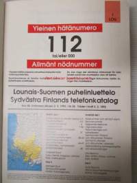 Lounais-Suomen puhelinluettelo 1992 - Telefonkatalogen för Sydvästra Finland 1992