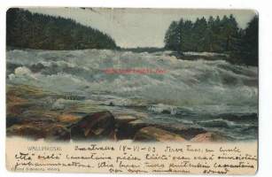 Wallinkoski - paikkakuntapostikortti kulkenut 1908 merkki pois