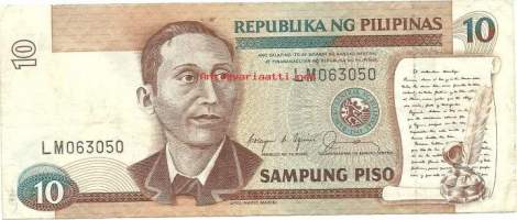 Filippiinit  10 Piso 1985-94 -  seteli