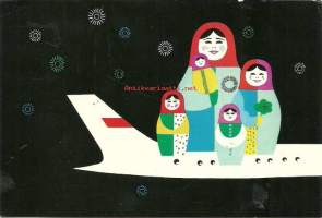 Aeroflot  - postikortti  kulkenut 1968