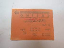 Casino 11.2.1943 -elokuvateatterin pääsylippu