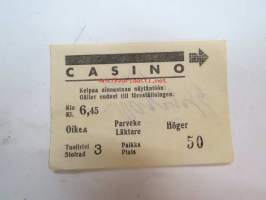 Casino 7.1.1944 -elokuvateatterin pääsylippu