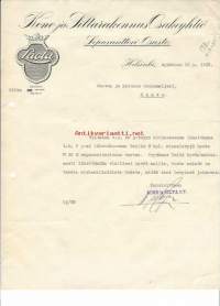 Kone ja Silta  Oy Separaattori-osasto  1935   -   firmalomake