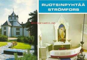 Ruotsinpyhtää  kirkko  - kirkkopostikortti paikkakuntapostikortti postikortti kulkematon