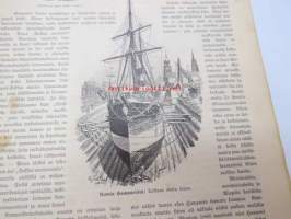 Kyläkirjaston kuvalehti - vuosikerrat 1899-1900 kirjaksi sidottuna, monipuolinen ja runsas kirjallinen sekä kuvallinen aineisto sekä Suomea, että ulkomaita