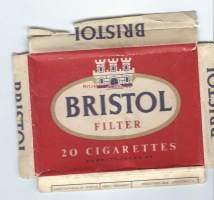 Bristol  tupakkaetiketti  tupakka-askin kansi