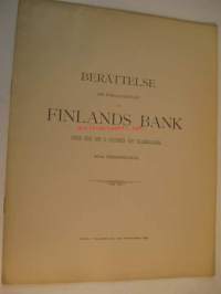 Finlands Bank berättelse om förvaltningen 31.12.1898