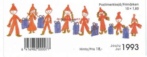 Joulu 1993 Postimerkkivihko  Postin alkuperäispakkaus - postimerkki