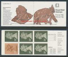 Iso-Britannia: Postituore käyttöpostimerkkivihko 1£ FH12 **. Lontoon eläintarha. £1 FH12 London Zoo:Animals.