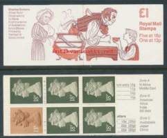 Iso-Britannia: Postituore käyttöpostimerkkivihko 1£ FH13 **. Charles Dickens/Oliver Twist. £1 FH13 Charles Dickens 1