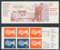 Iso-Britannia: Postituore käyttöpostimerkkivihko 1£ FH14 **. Charles Dickens/Nicholas Nickelby. £1 FH14 Charles Dickens 2