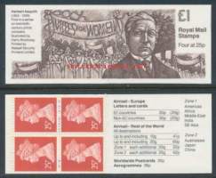 Iso-Britannia: Postituore käyttöpostimerkkivihko 1£ FH32 **. Pääministereitä ./£1 FH32 Prime ministers 1 - Herbert Asquith 1852-1928