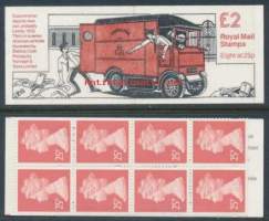 Iso-Britannia: Postituore käyttöpostimerkkivihko 2£ FW3 **.  Sähkömoottorisen postiauton koemalli. 1932. FW3 £2.00 Electric Mail Van