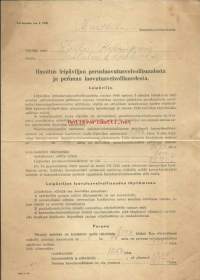 Ilmoitus leipäviljan perusluovutusvelvollisuudesta ja perunan luovutusvelvollisuudesta 1944