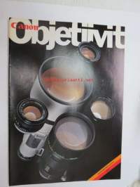 Canon objektiivit 1977 -myyntiesite