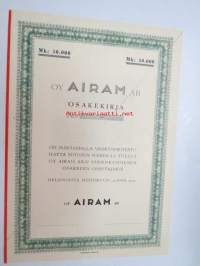 Oy Airam Ab, Helsinki 1950, 50 000 mk -osakekirja
