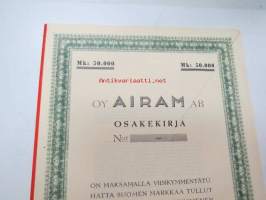 Oy Airam Ab, Helsinki 1950, 50 000 mk -osakekirja