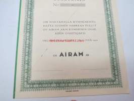 Oy Airam Ab, Helsinki 1950, 10 000 mk -osakekirja
