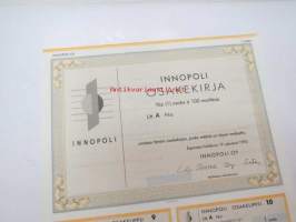 Innopoli Oy, 1 osake á 100 mk, Litt. A, Espoo 1993 -osakekirja