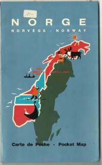 Norge Norway Pocket Map 1975- kartta