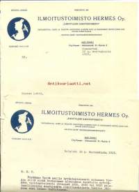 Ilmoitustoimisto Hermes Oy  1913 - firmalomake