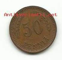 50  penniä  1940 Cu
